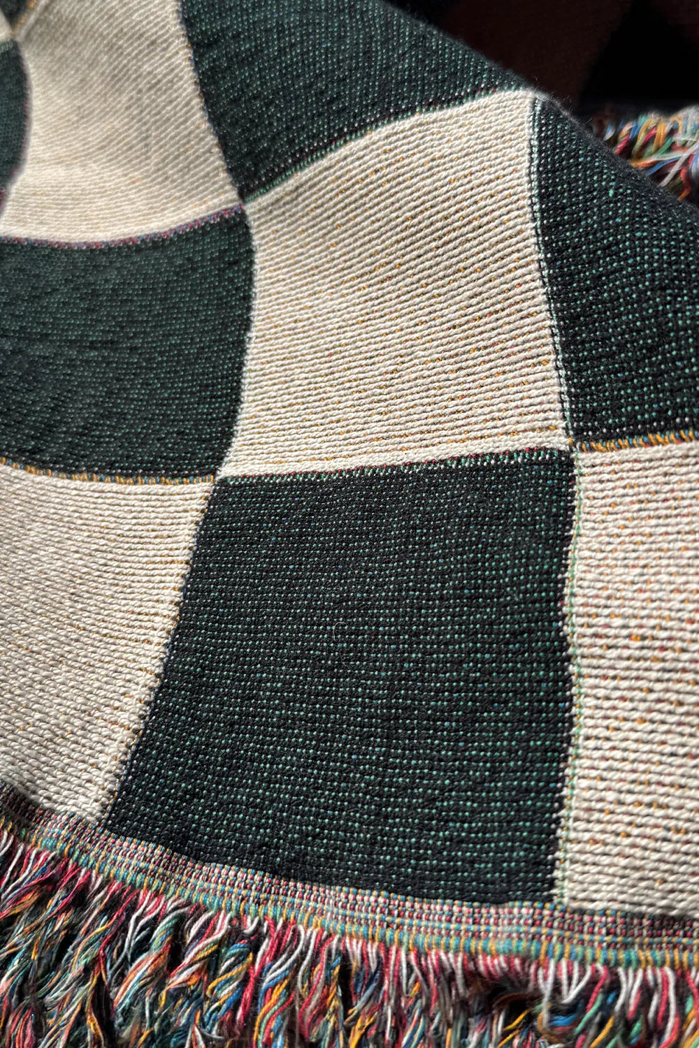 Black and White Checkered Cotton Woven Blanket、mySite、gigharbornorthrealestate