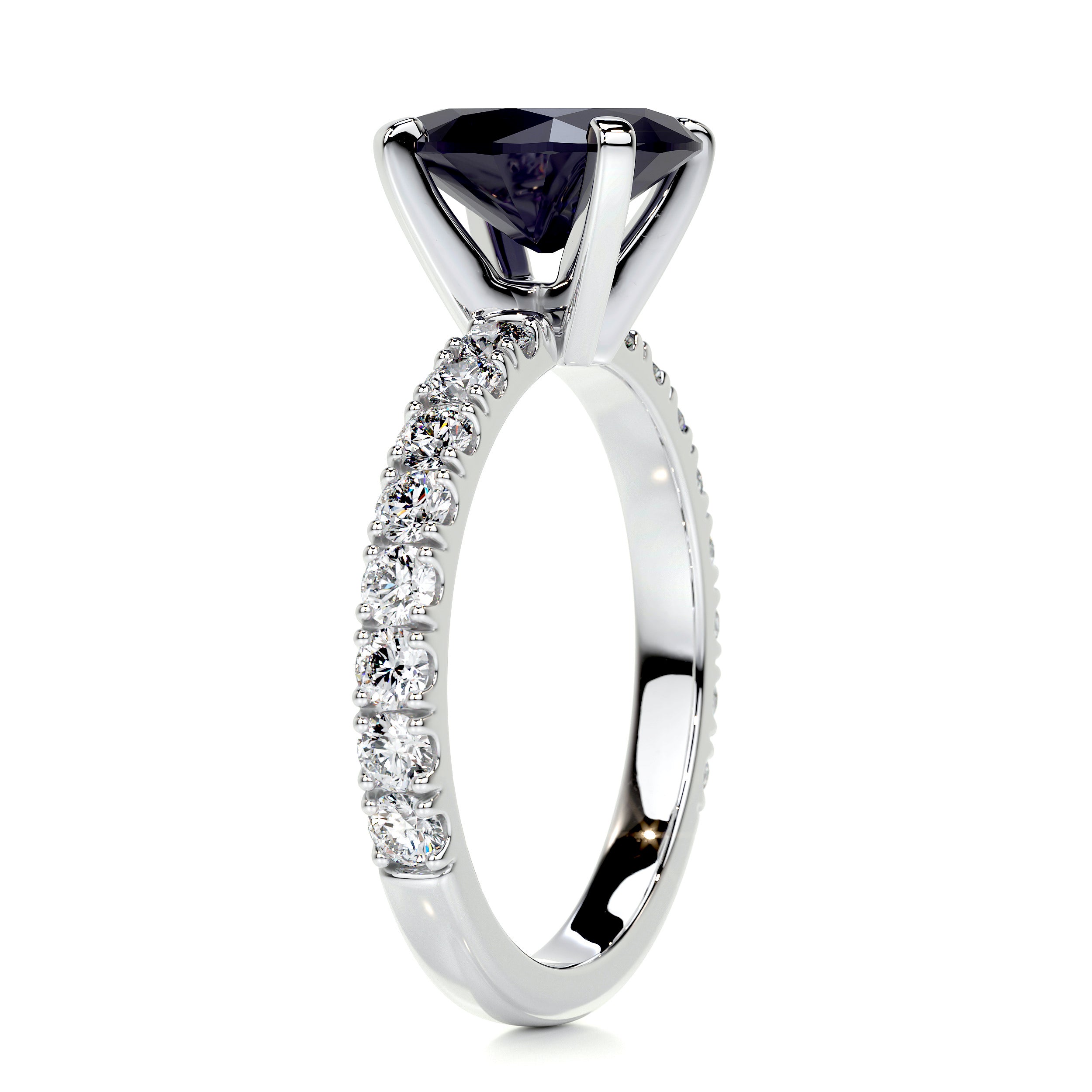 Alison Gemstone & Diamonds Ring (3 Carat) -14K White Gold、mySite、hinf8tx79
