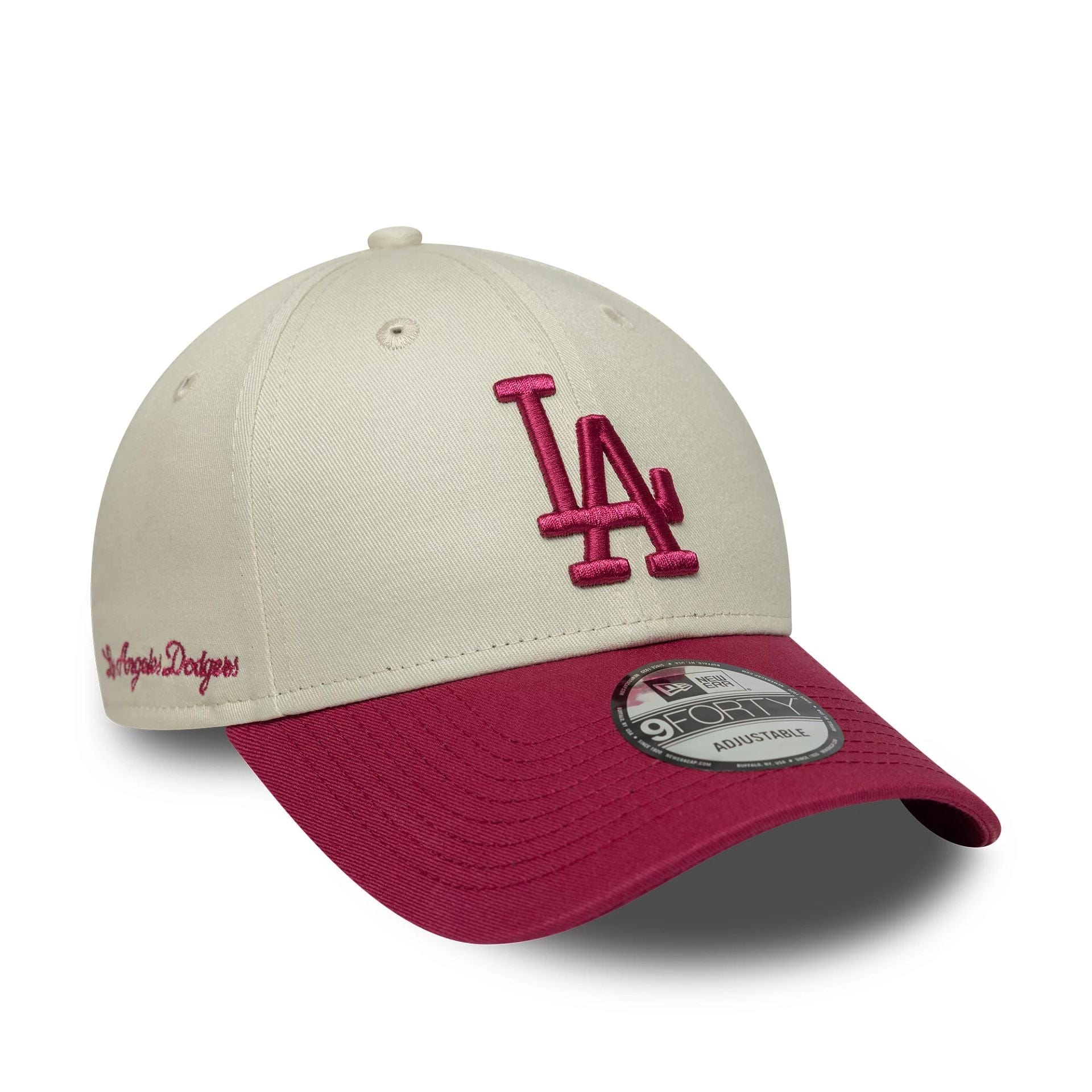 LA Dodgers MLB Side Script Cream 9FORTY Adjustable Cap、mySite、vikingsvslions