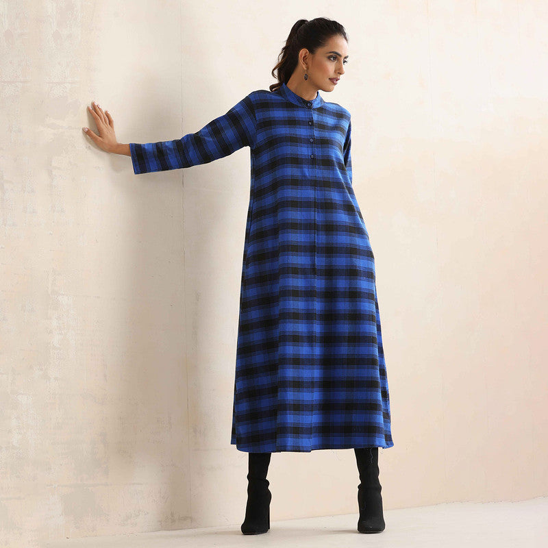 Cotton Dress For Women | Checkered Print | Blue、mySite、camillekostekn