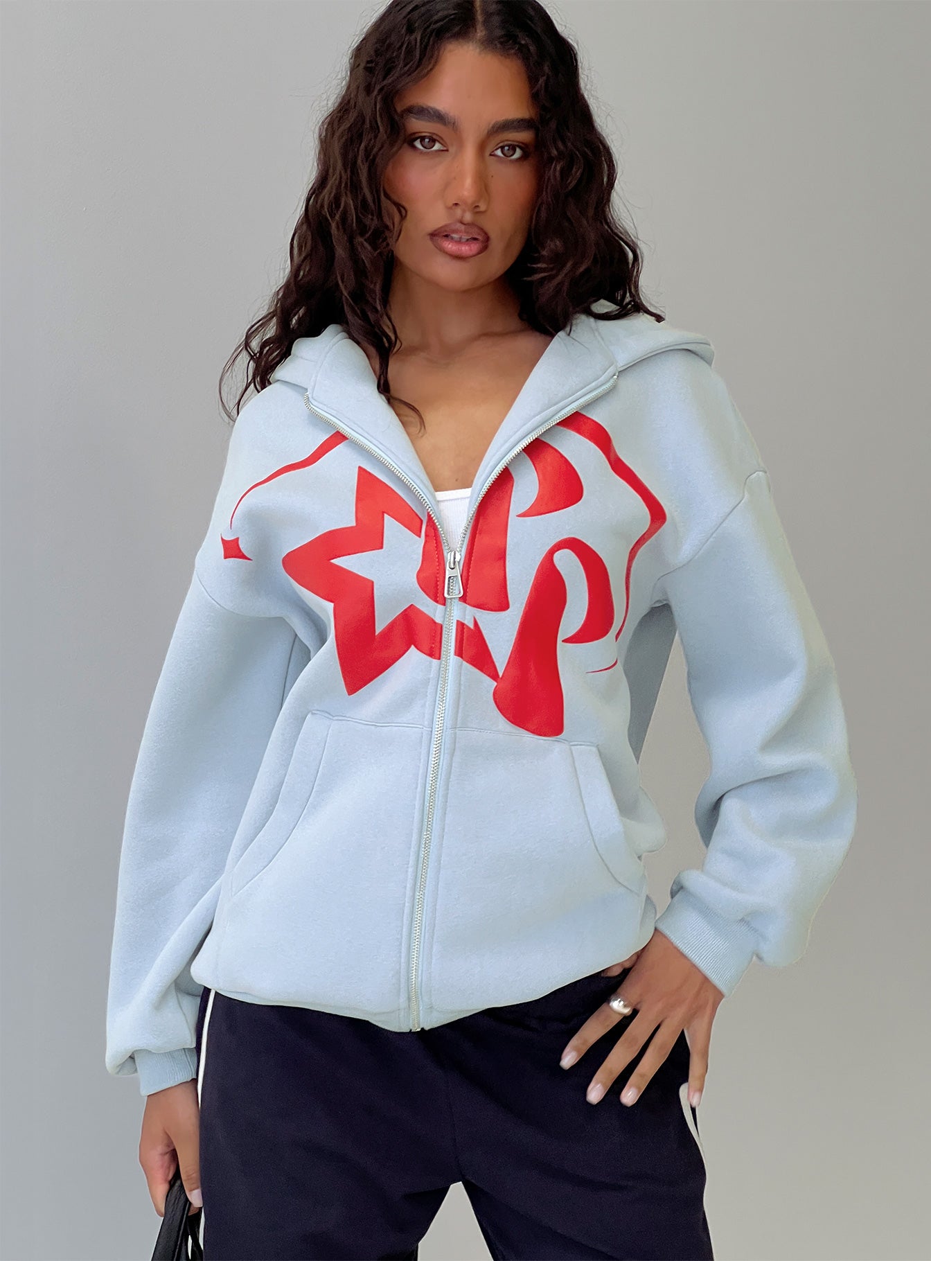 Starblazer Zip Up Graphic Hoodie Blue / Red、mySite、solidvoid