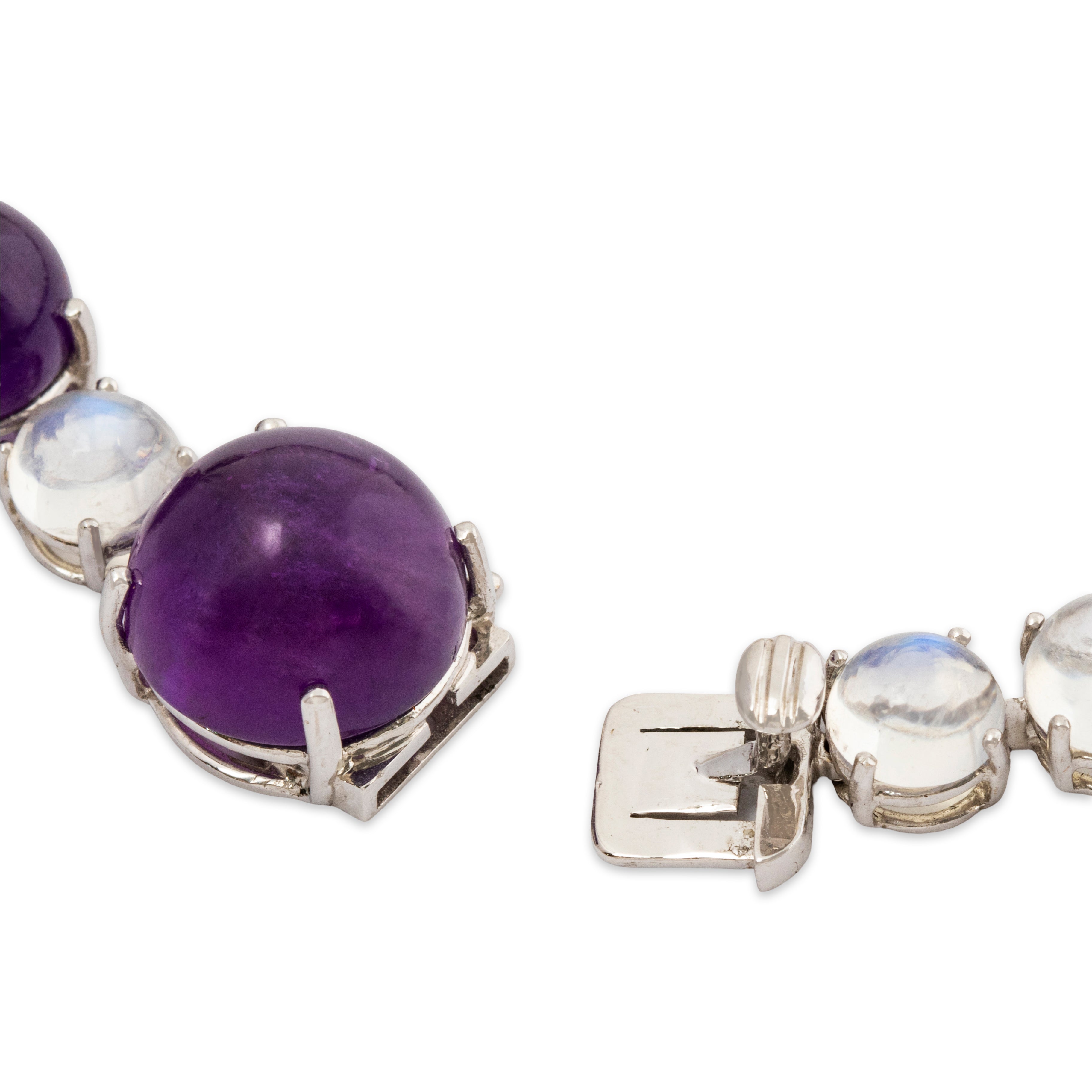 Abbott & Oaks 18k White Gold 281cttw Amethyst Moonstone Necklace 32、mySite、hinf8tx79