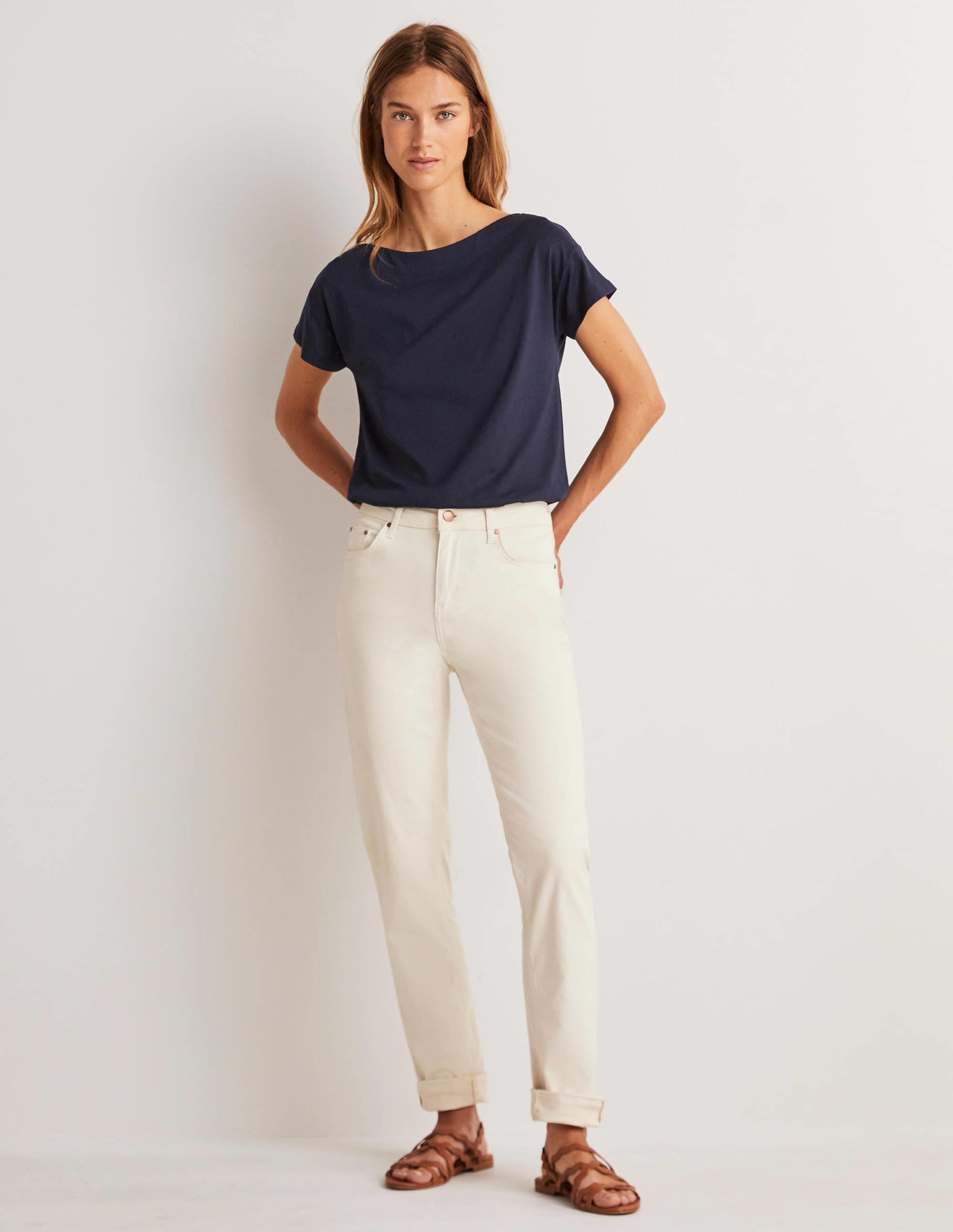  Supersoft Boat Neck T-Shirt-Navy、mySite、ashleygrahame