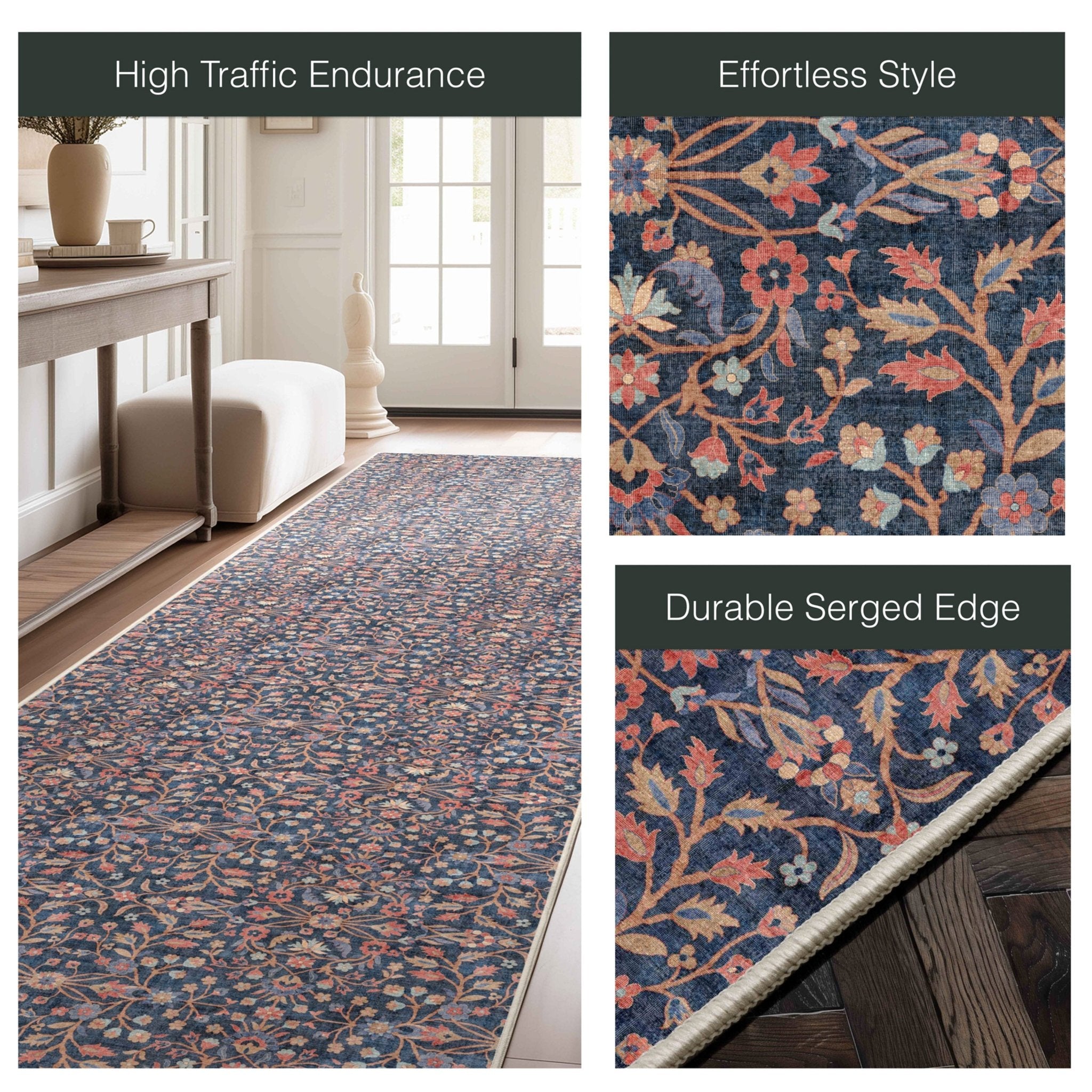 Jorunn Botanical Custom Rug - Flat-Pile, Personalized Sizes, Easy Maintenance、mySite、gigharbornorthrealestate