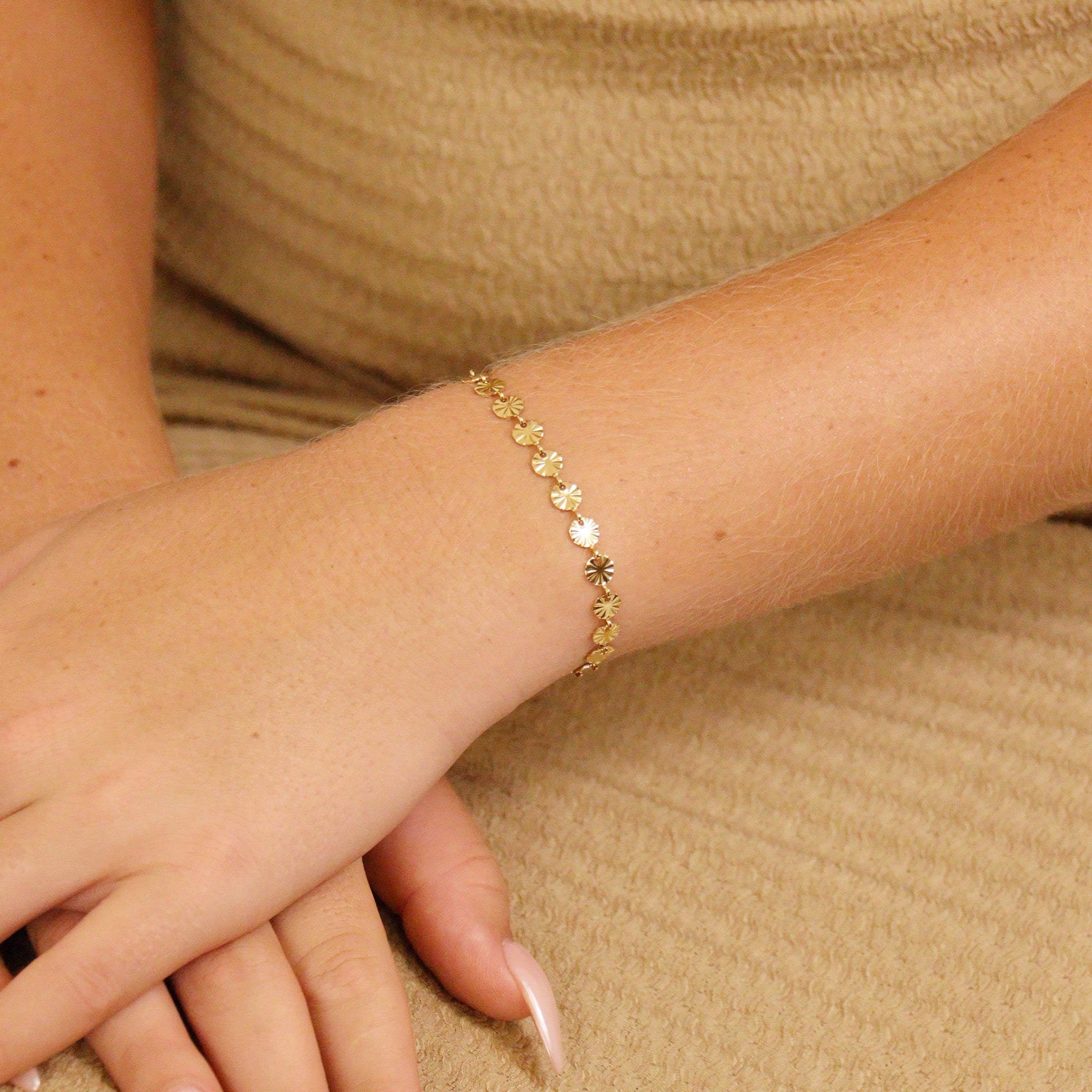 18K Gold PVD Stainless Steel Sunburst Chain - By The Foot / SPL1036、mySite、dreamappss