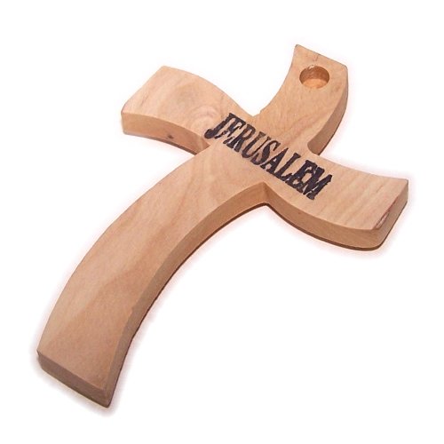  Hanging and Olive Wood Comforting Cross - (10cm or 4 inches) with Certificate、mySite、elrpsem3k