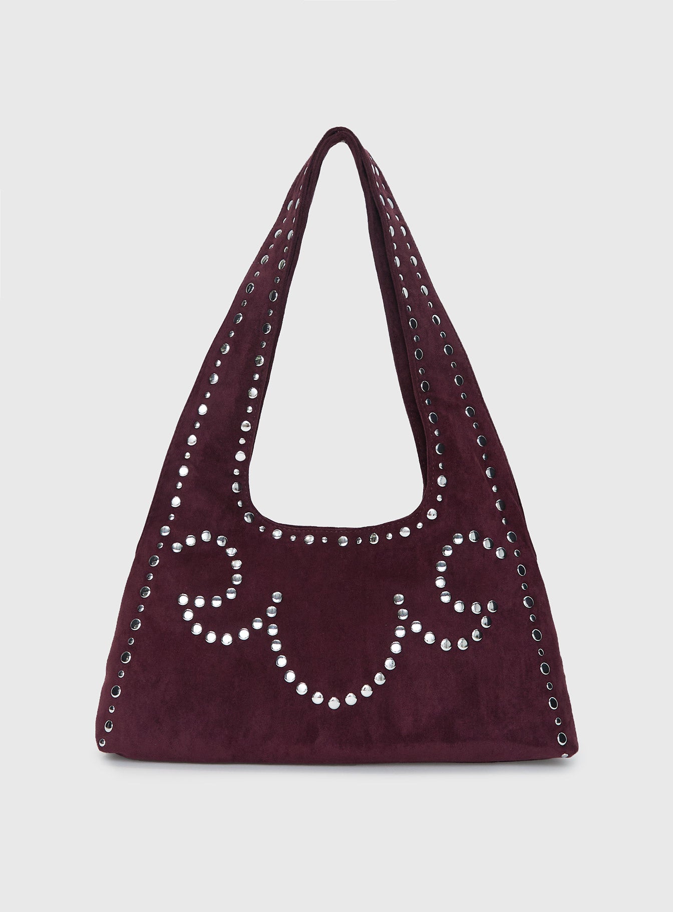 Lemoni Faux Suede Stud Bag Burgundy、mySite、solidvoid
