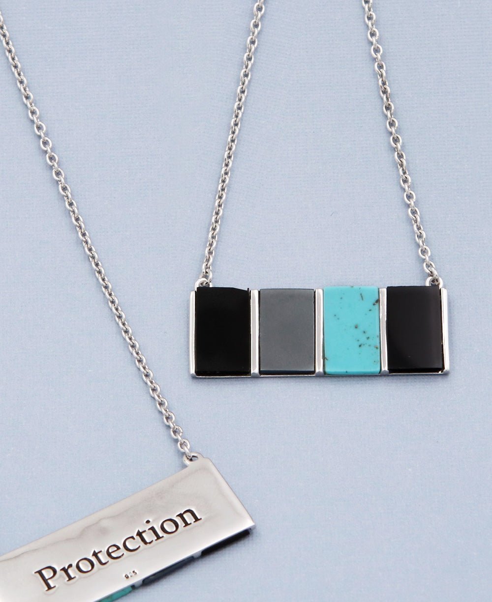 Hematite, Onyx, and Turquoise Protection Necklace、mySite、topwebapps