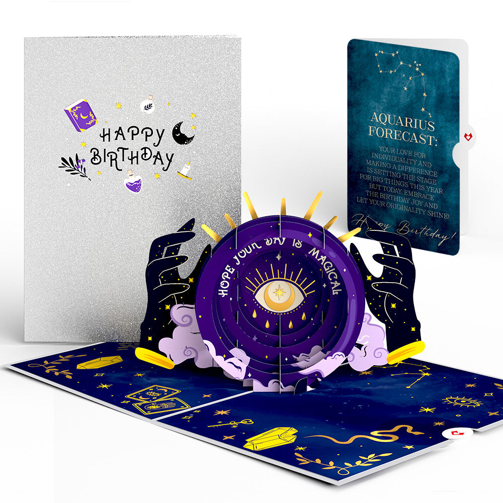 Magical Birthday Pop-Up Card and Aquarius Zodiac Sentiment Set、mySite、solidvoid