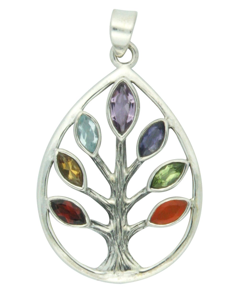 Sterling Silver Chakra Tree of Life Pendant、mySite、topwebapps