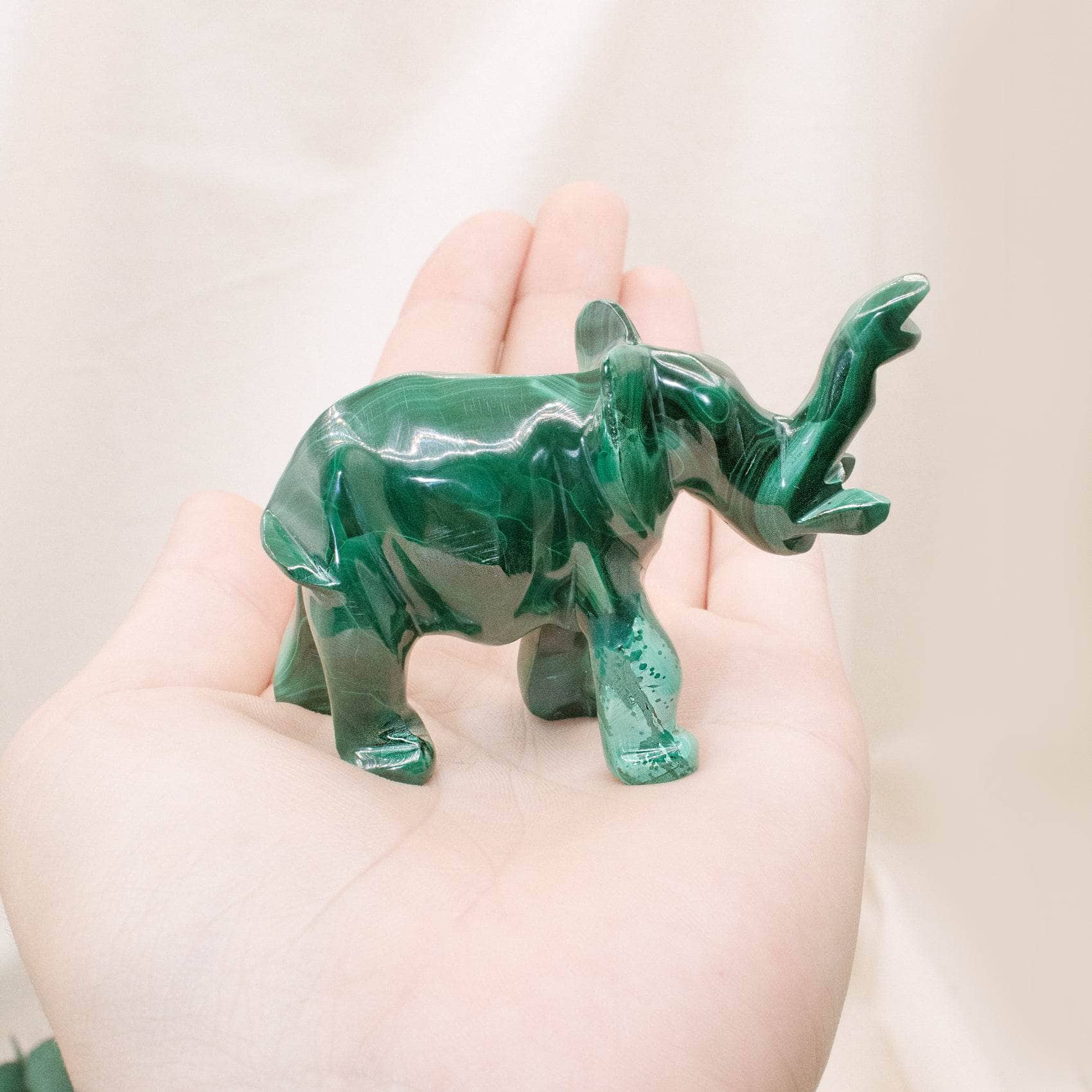 Genuine Malachite Elephants - Hand Carved - 1 of a Kind、mySite、hinf8tx79