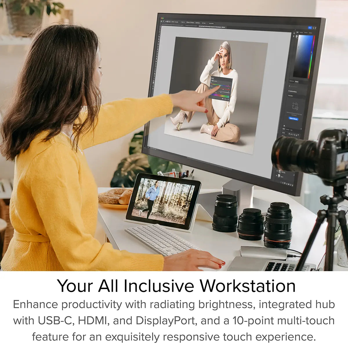 Clarity Max Touch 32 UHD 4K Monitor with USB-C Power Delivery, Webcam and Touch Screen (Pack of 2)、mySite、fannypackpong