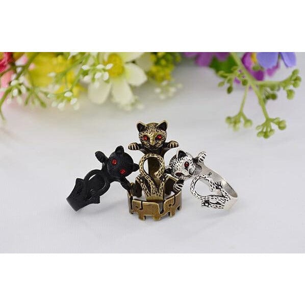 Cat Rings, Alloy or Solid 925 Sterling Silver. Spread Smiles Wherever you Go! Three colors、mySite、g9winljtr