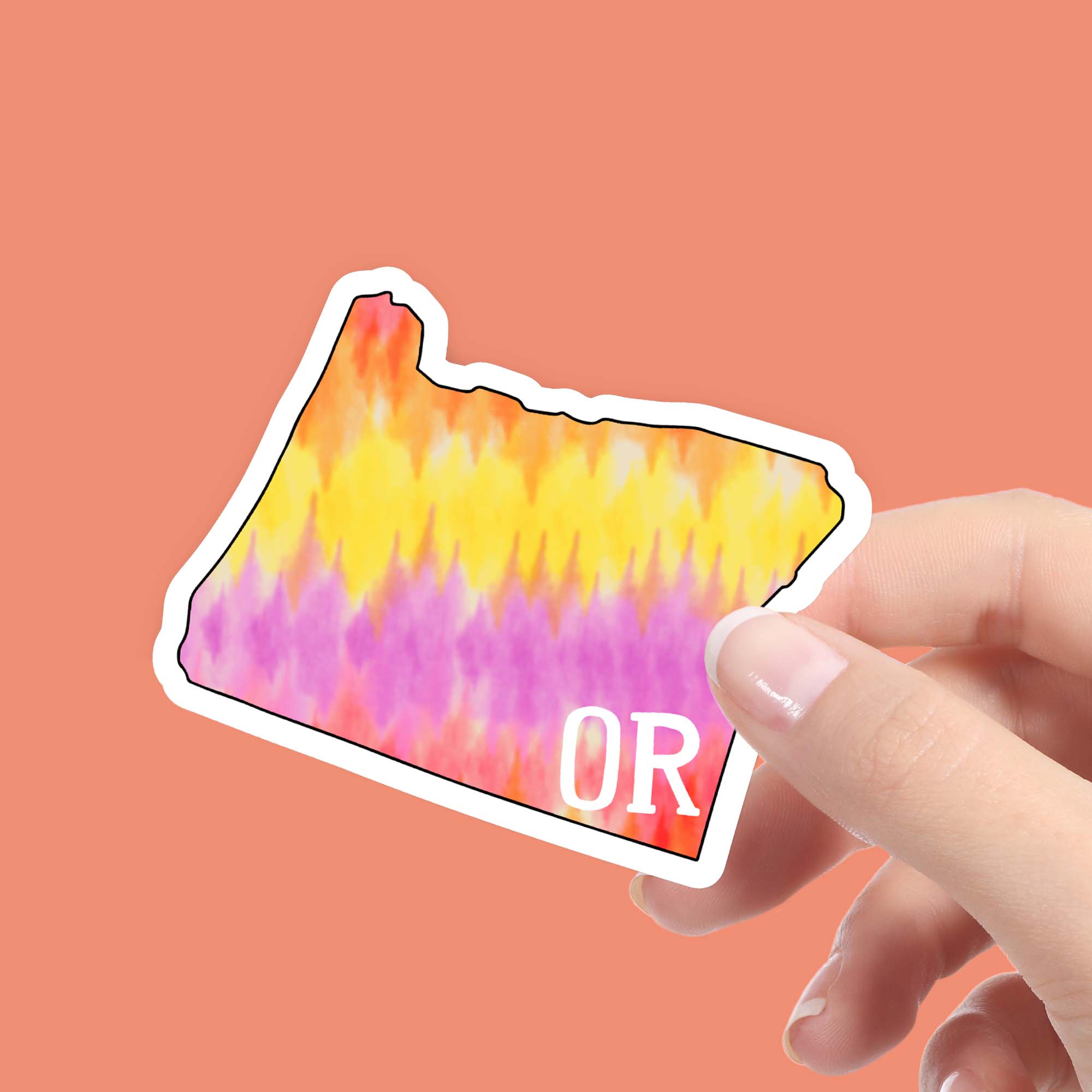  Oregon Tie Dye Stripes Sticker、mySite、elrpsem3k