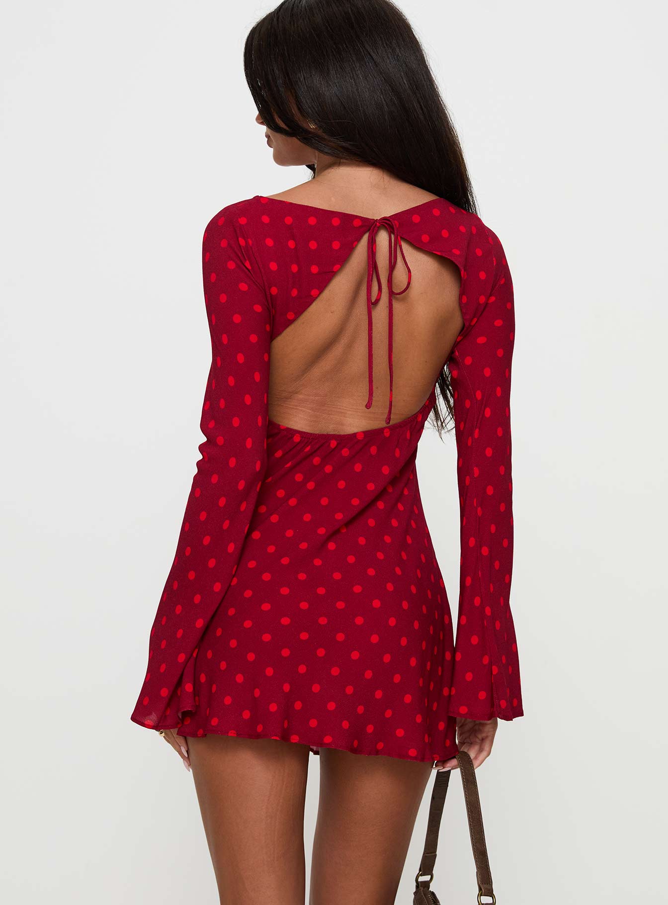 Good Graces Long Sleeve Mini Dress Red Dot、mySite、solidvoid