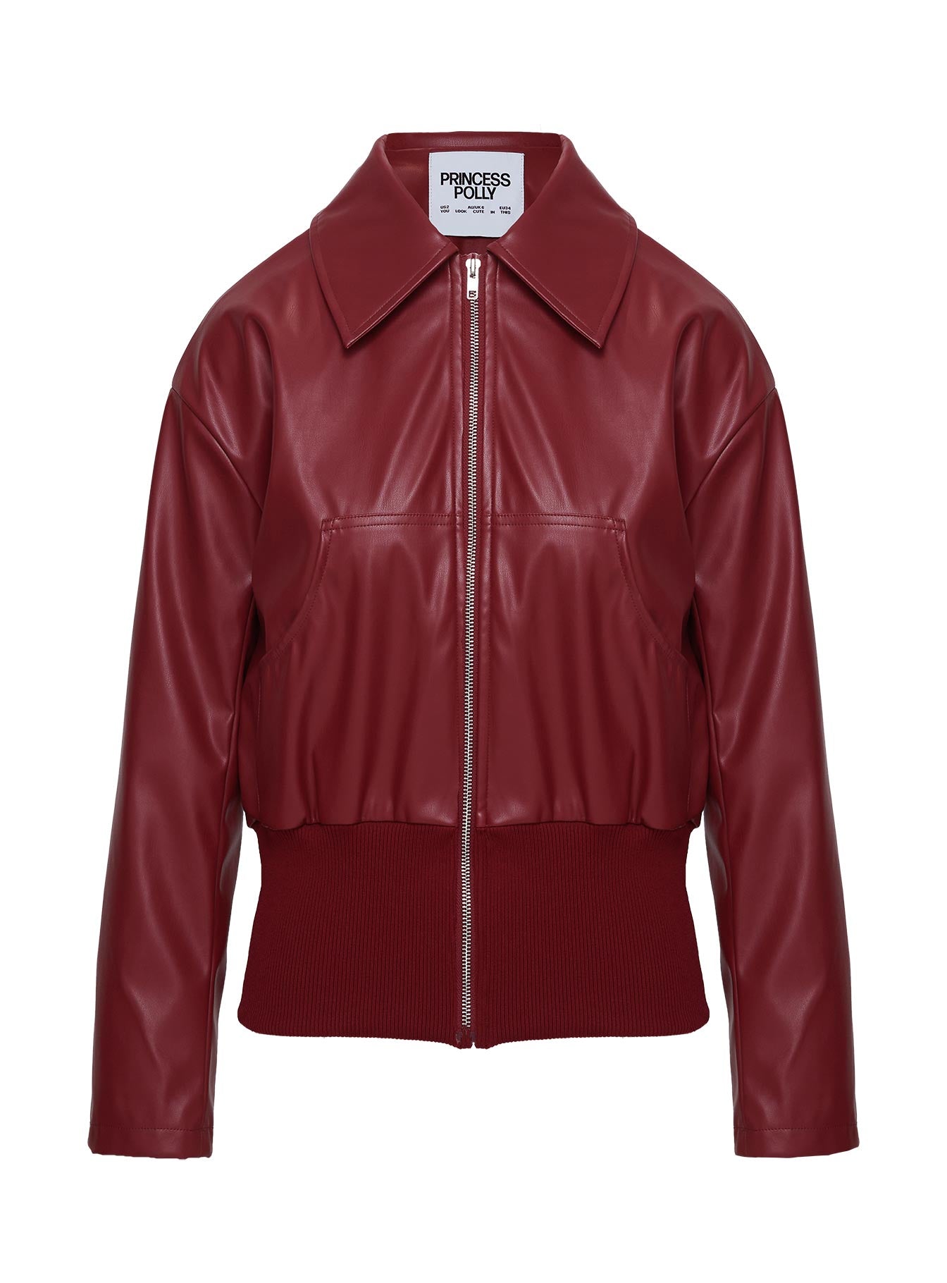 Radio On Blast Faux Leather Bomber Jacket Red、mySite、solidvoid