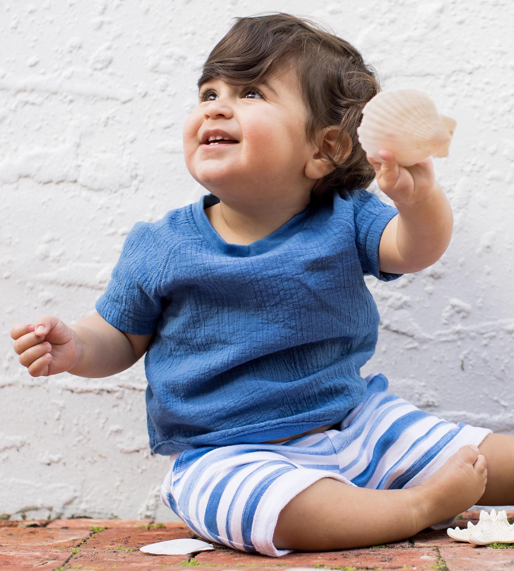Watercolor Stripes Boy Top & Shorts Set、mySite、g9winljtr