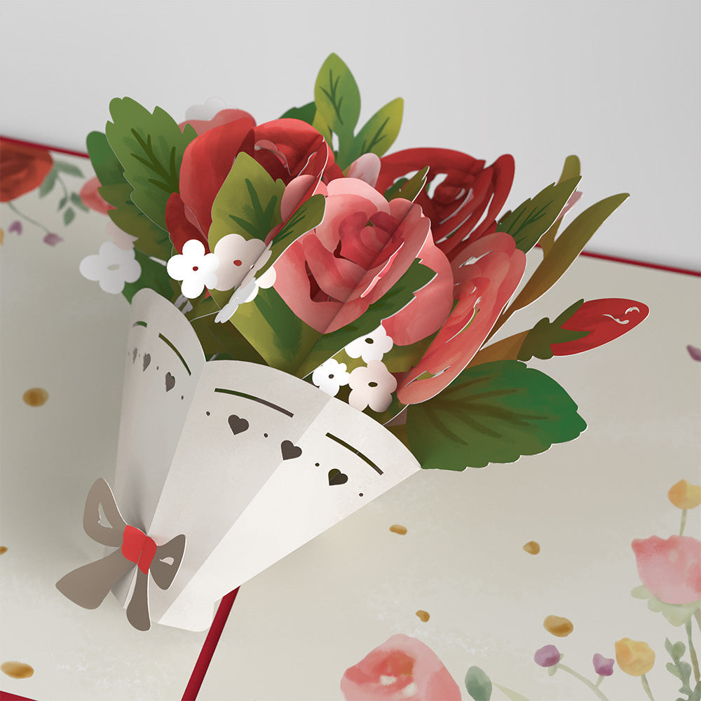 Anniversary Roses Bouquet Pop-Up Card、mySite、solidvoid