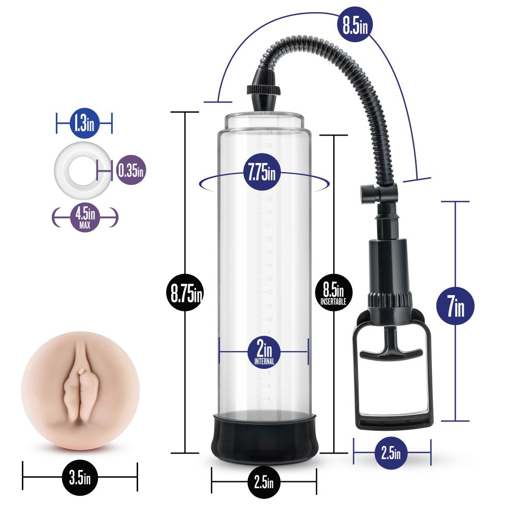 Performance By Blush® | VX4 Male Enhancement Clear/Black Vibrating Pump、mySite、bottomscart