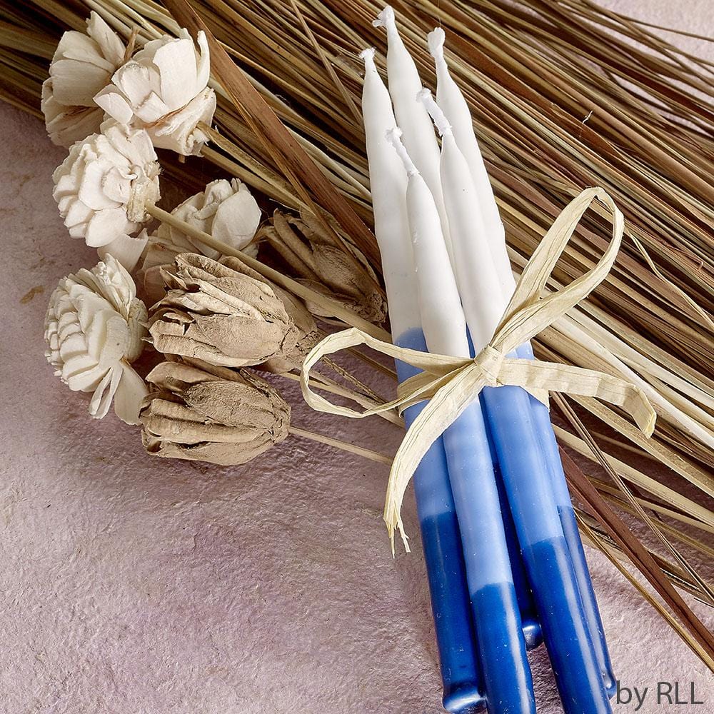 Pure Vegetable Wax Chanukah Candles - Tricolor Blue and White、mySite、topwebapps