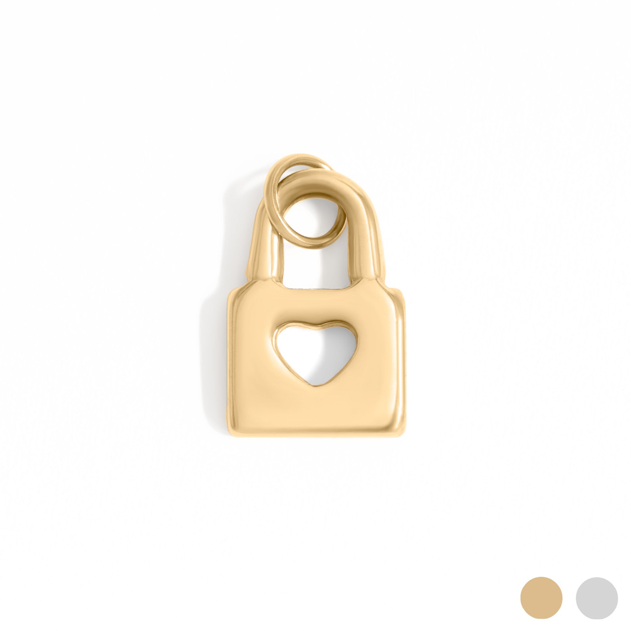 18K Gold PVD Stainless Steel Padlock with Heart Charm / PDL0276、mySite、dreamappss