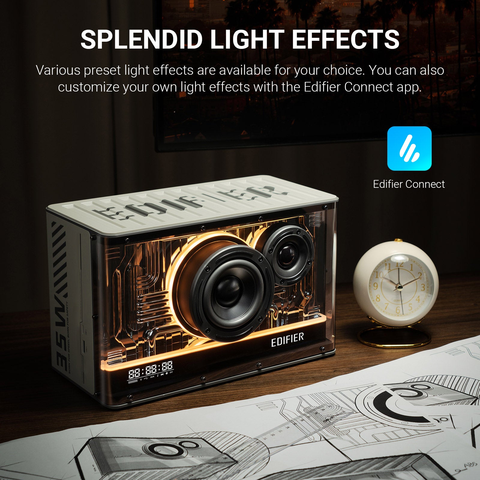 Edifier Tabletop Bluetooth Speaker Hi-Res Audio & Hi-Res Audio Wireless Certified Computer Speaker (White)、mySite、camillekostekn