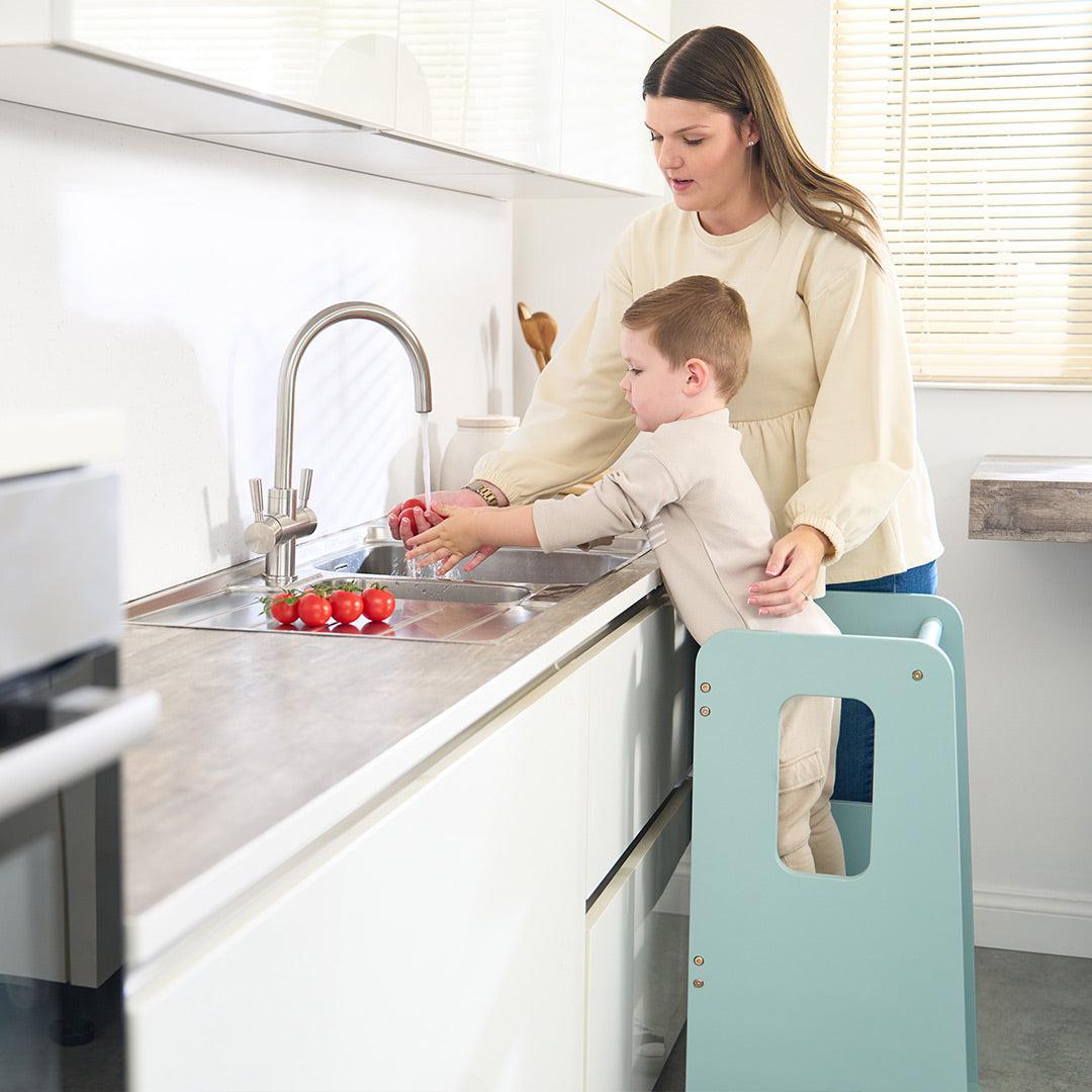  Tutti Bambini Helping Hands Montessori Toddler Learning Tower - Ocean Stone、mySite、merchandisen