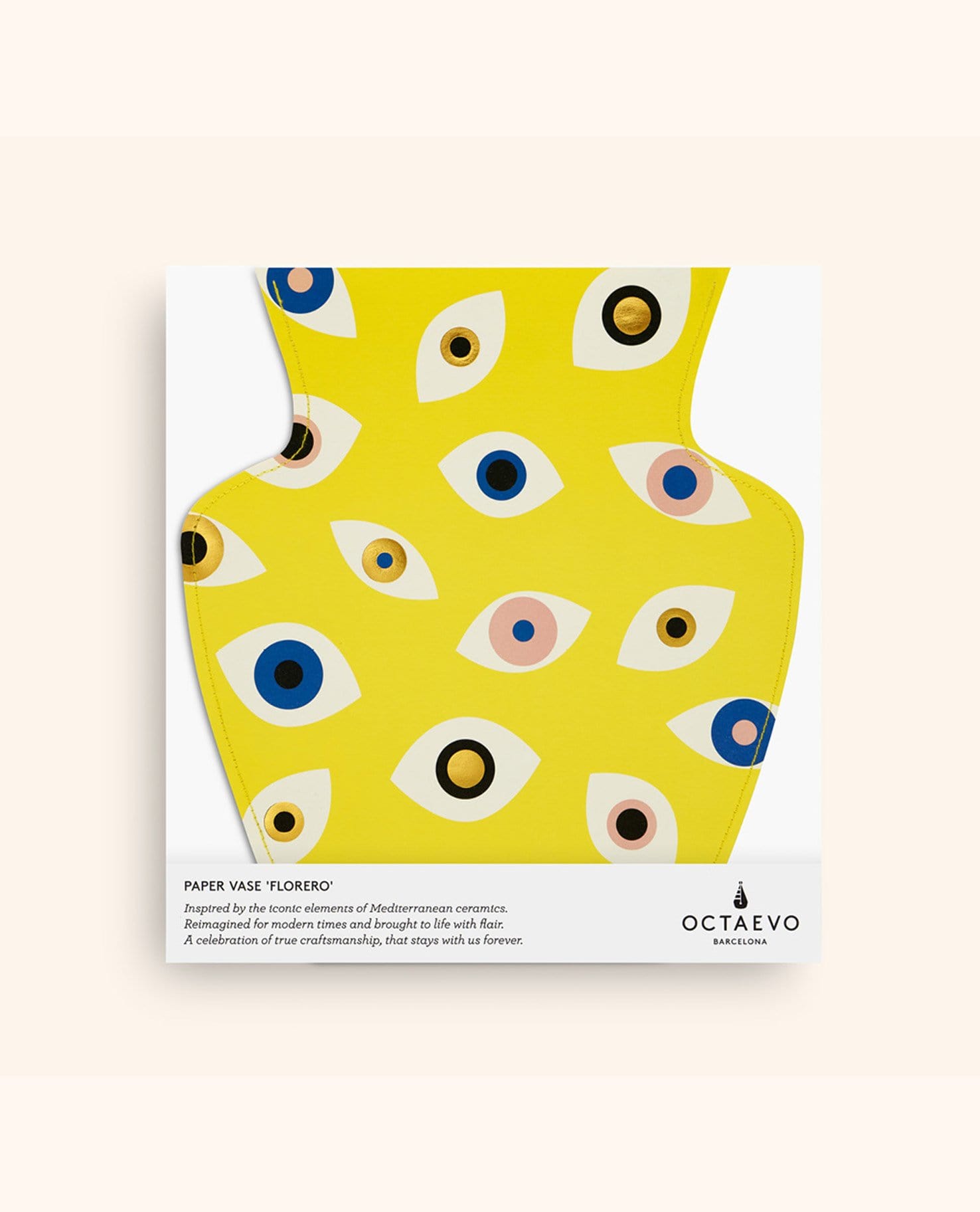 Yellow Paper Evil Eye Vase by Octaevo - Large or Mini、mySite、topwebapps