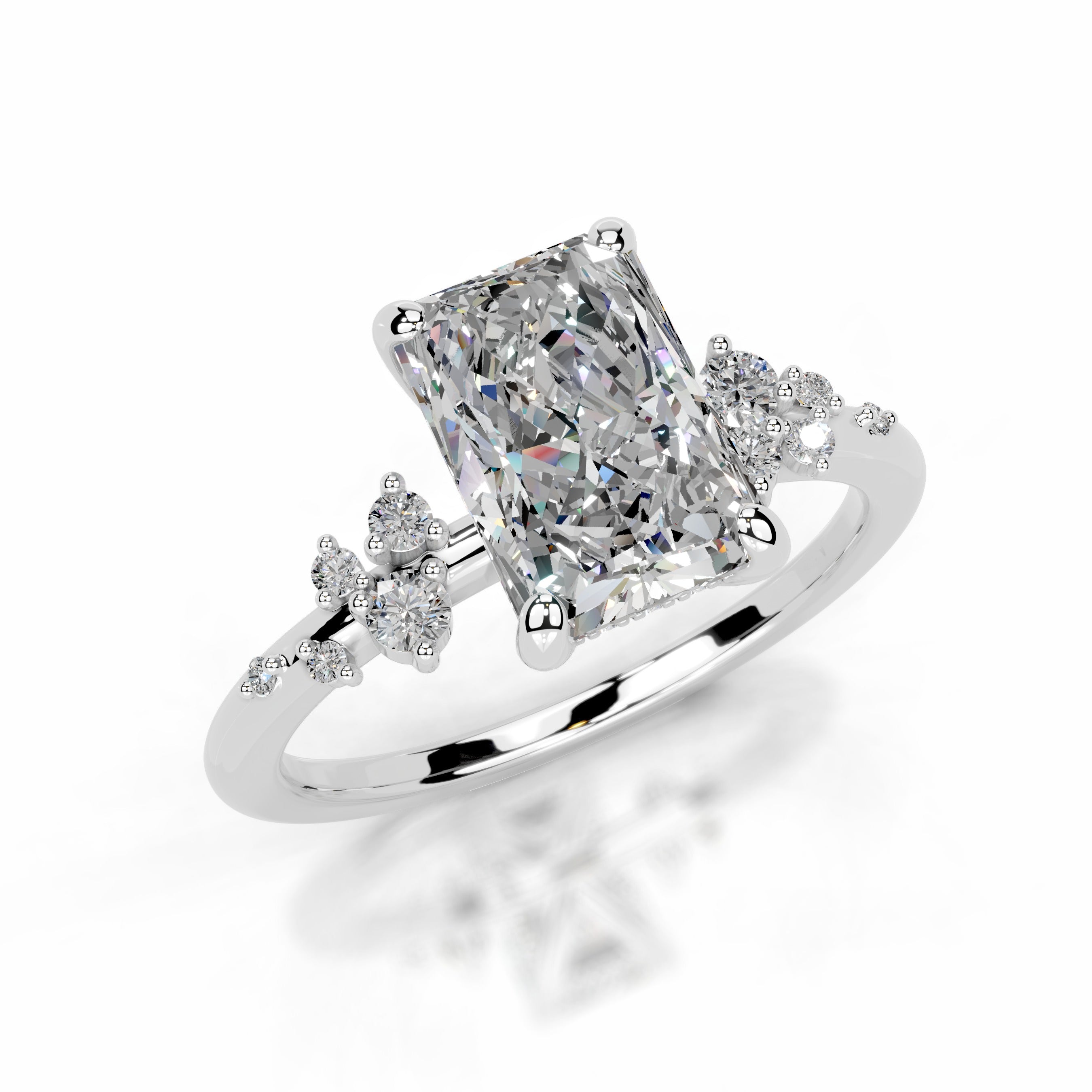 Maisie Moissanite & Diamonds Ring - 18K White Gold、mySite、hinf8tx79