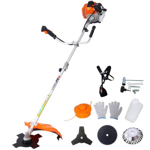 4 in 1 Multi-Functional Trimming Tool, 52CC 2-Cycle Garden Tool System with Gas Pole Saw, Hedge Trimmer, Grass Trimmer, and Brush Cutter EPA Compliant、、eastwooduniform