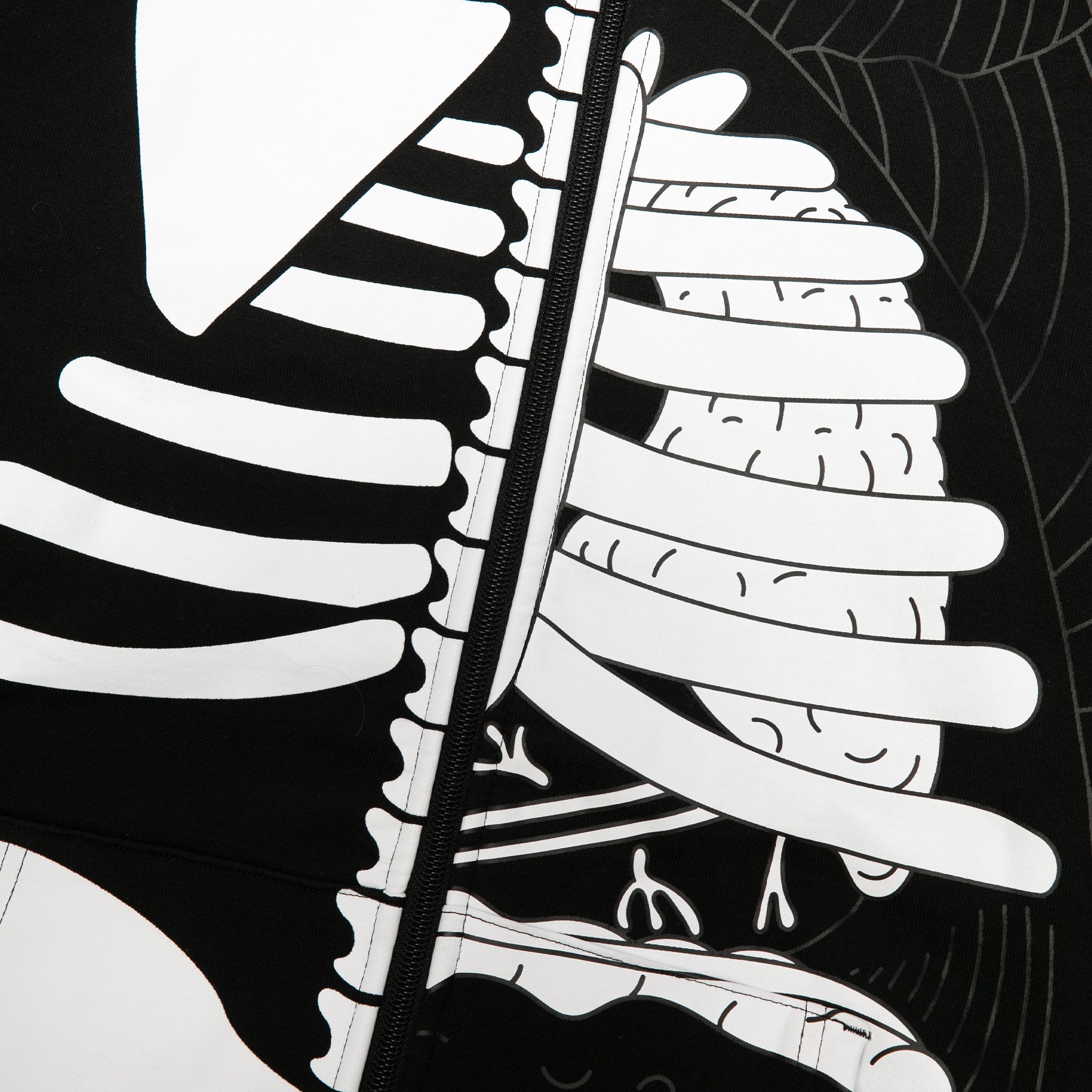  Skelly Anatomy Full Zip Hoodie (Black/White)、mySite、merchandisen