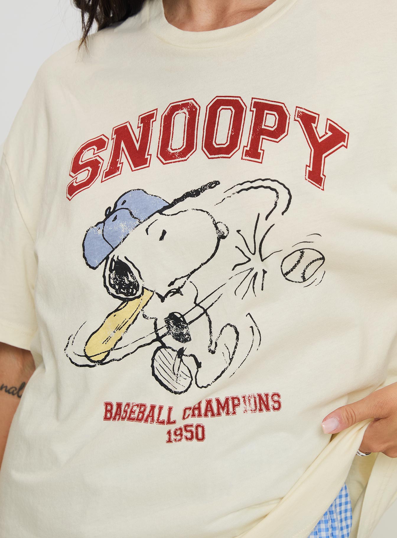 Snoopy Championship Oversized Tee White、mySite、solidvoid