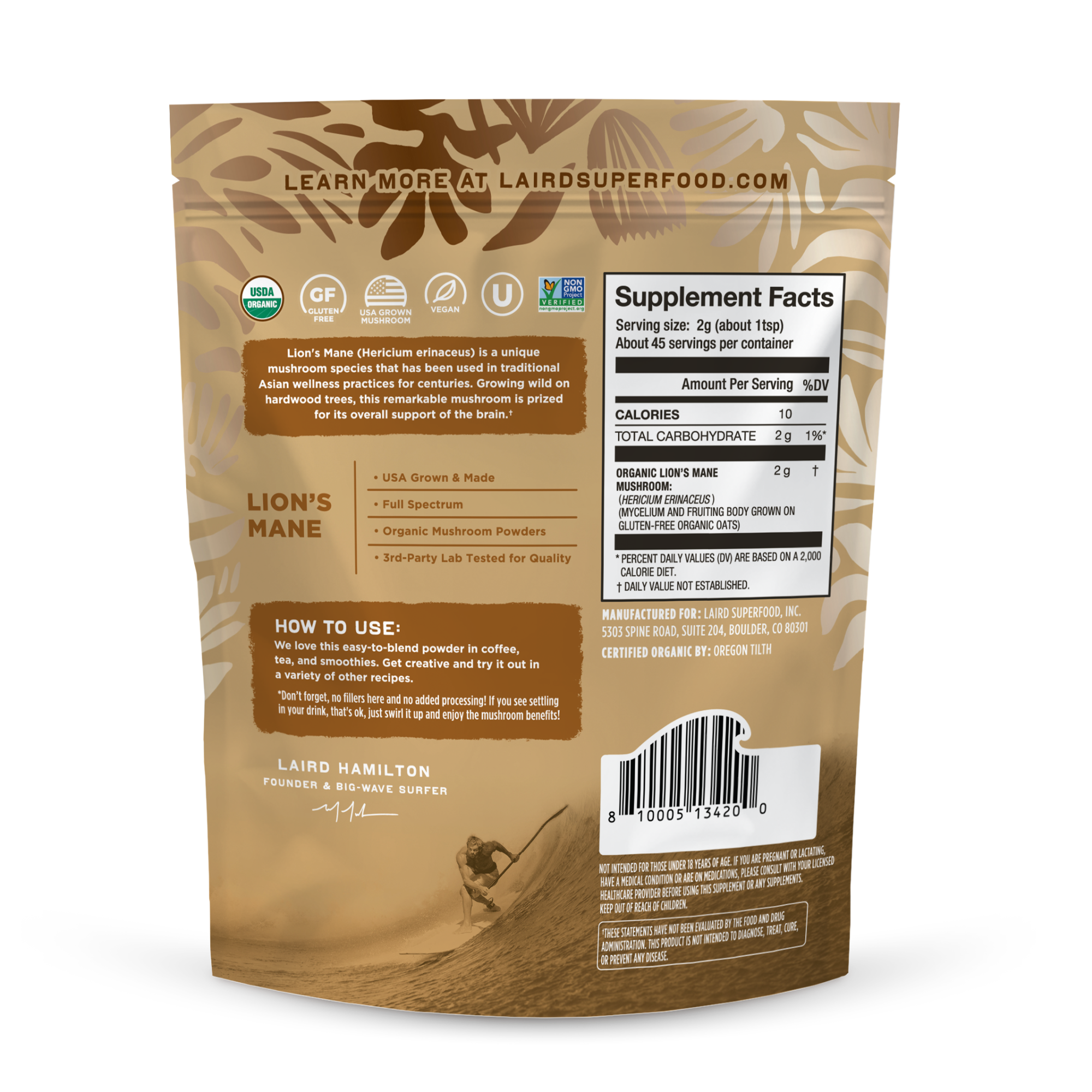 Organic Lion's Mane Mushroom Powder、mySite、gigharbornorthrealestate