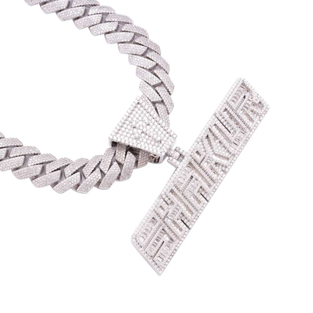 Moissanite Custom SHAKUR Pendant + Custom 4 Row 20MM Cuban Link Chain 14K Gold、mySite、hinf8tx79