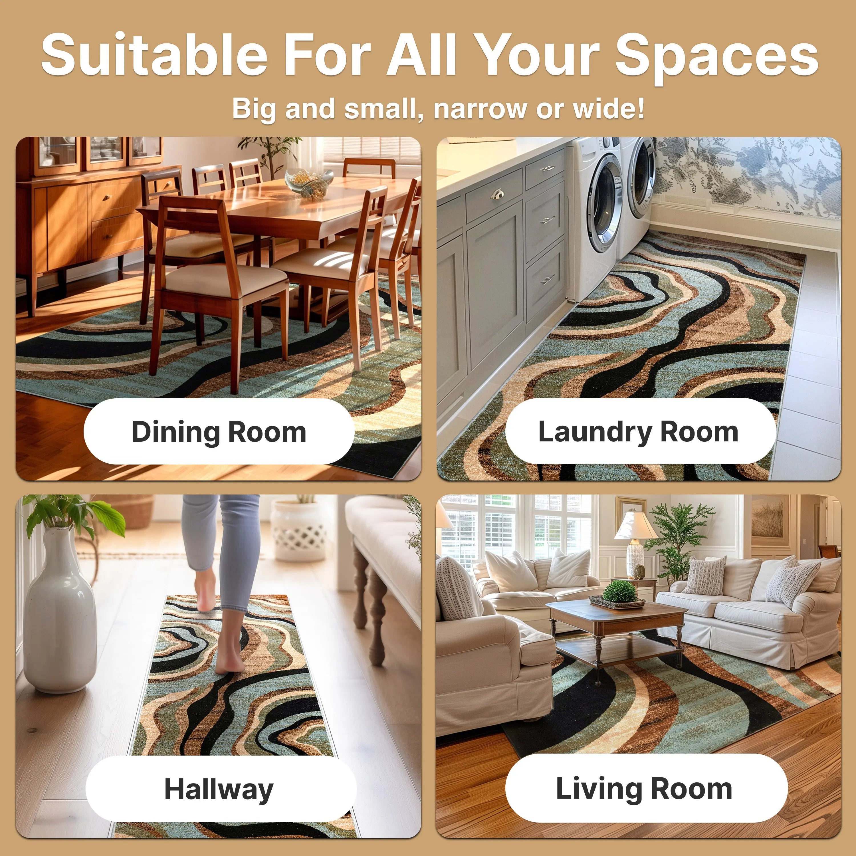 Nirvana Waves Multi Blue Modern Rug、mySite、gigharbornorthrealestate