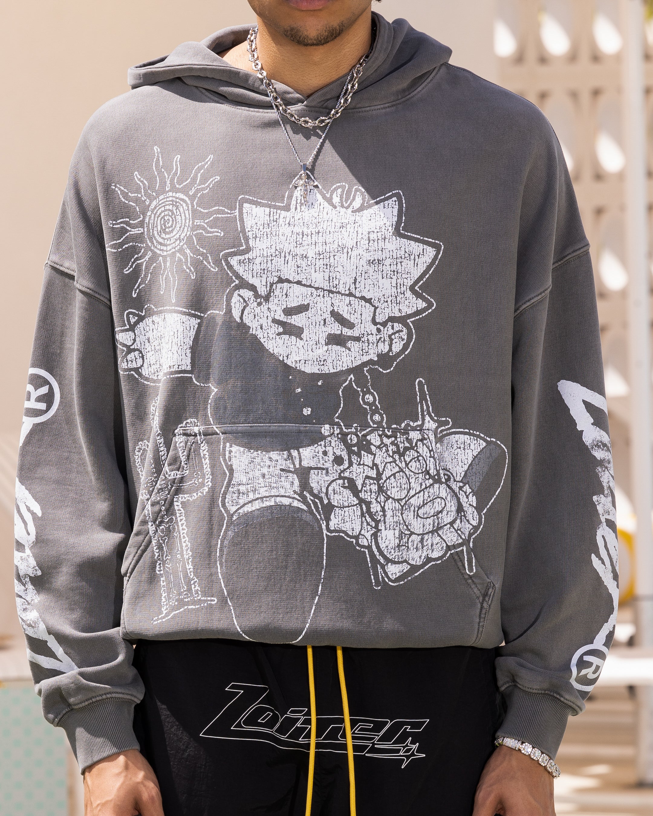 Loiter Midsummer Vintage Hoodie Charcoal、mySite、zt4zffjzw