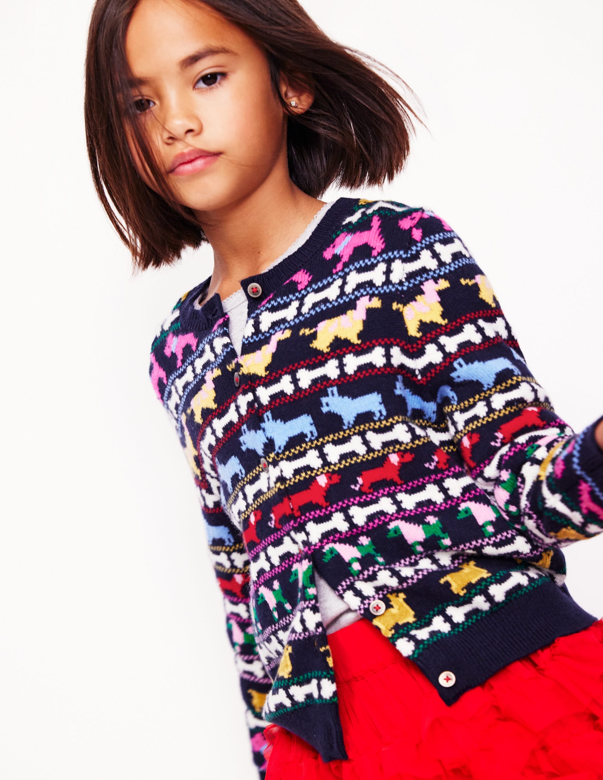  Edie Fair Isle Cardigan-Navy Multi Dogs、mySite、ashleygrahame