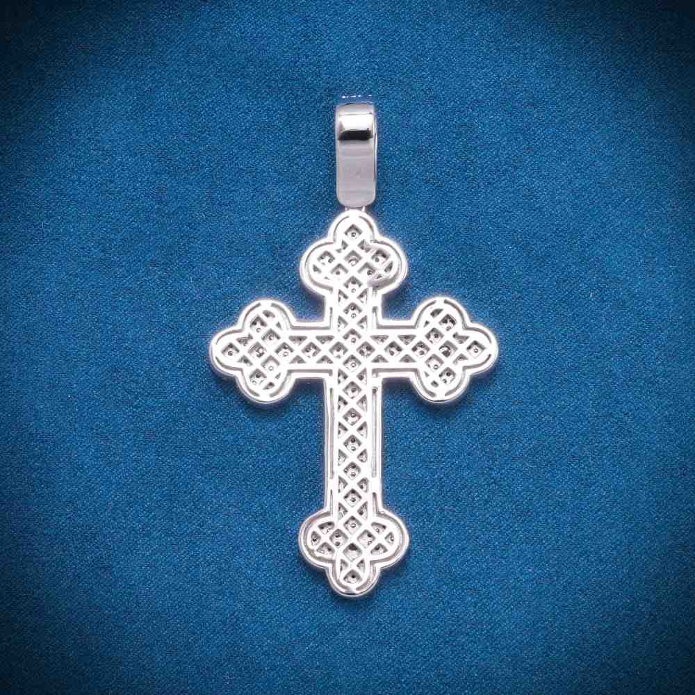 Moissanite Clover Cross Pendant 14K Gold、mySite、hinf8tx79