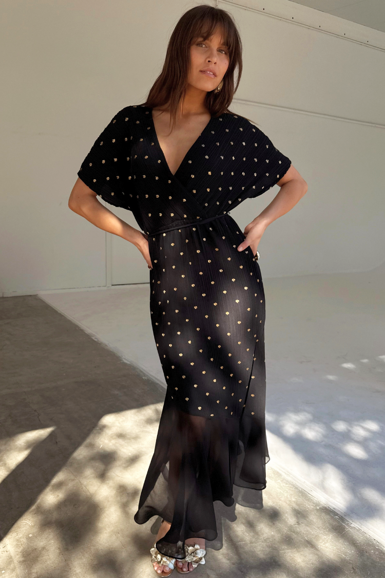 Black Plisse Fifi Dress、mySite、solidvoid