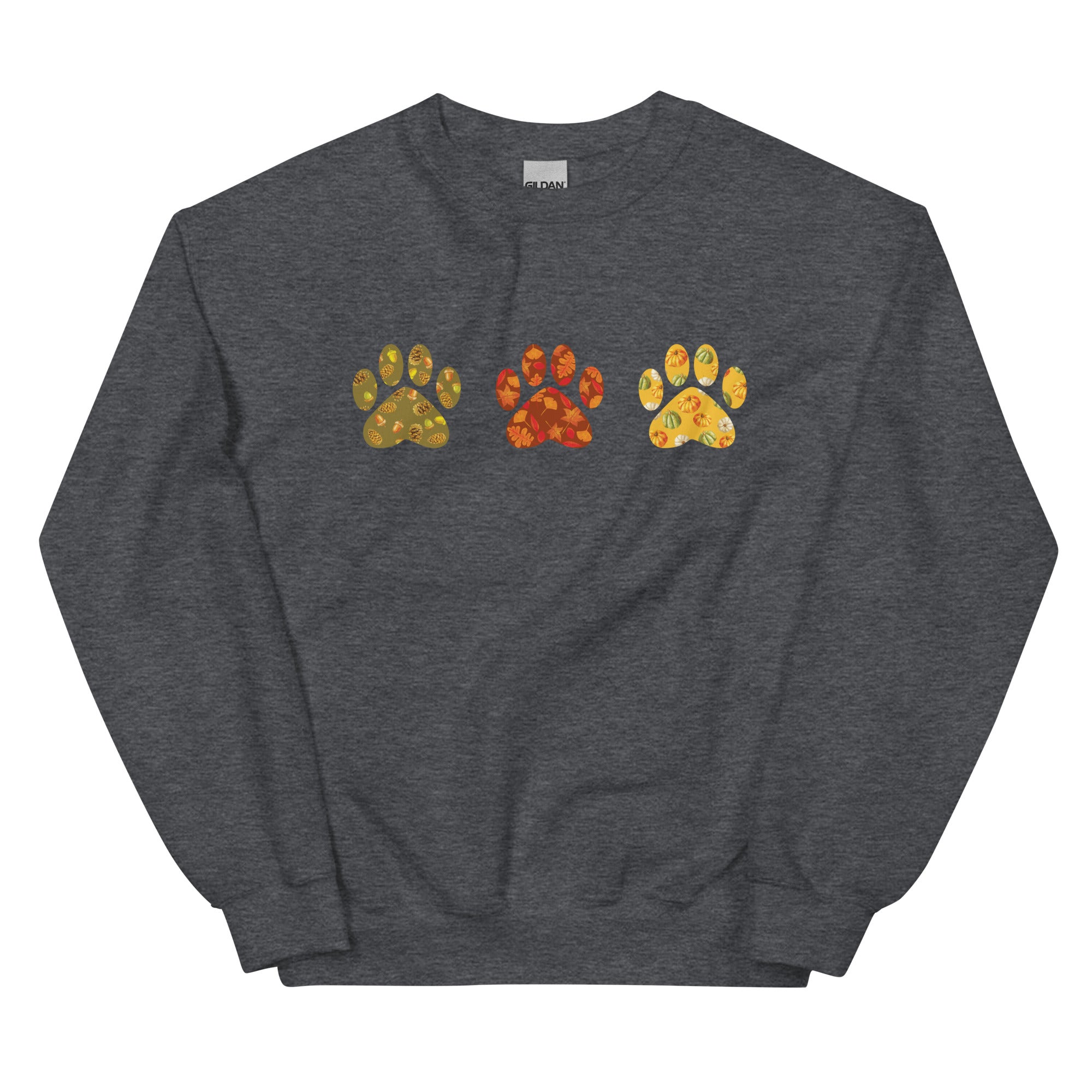 Festive Fall Paw Prints Crewneck Sweatshirt、mySite、camillekostekn