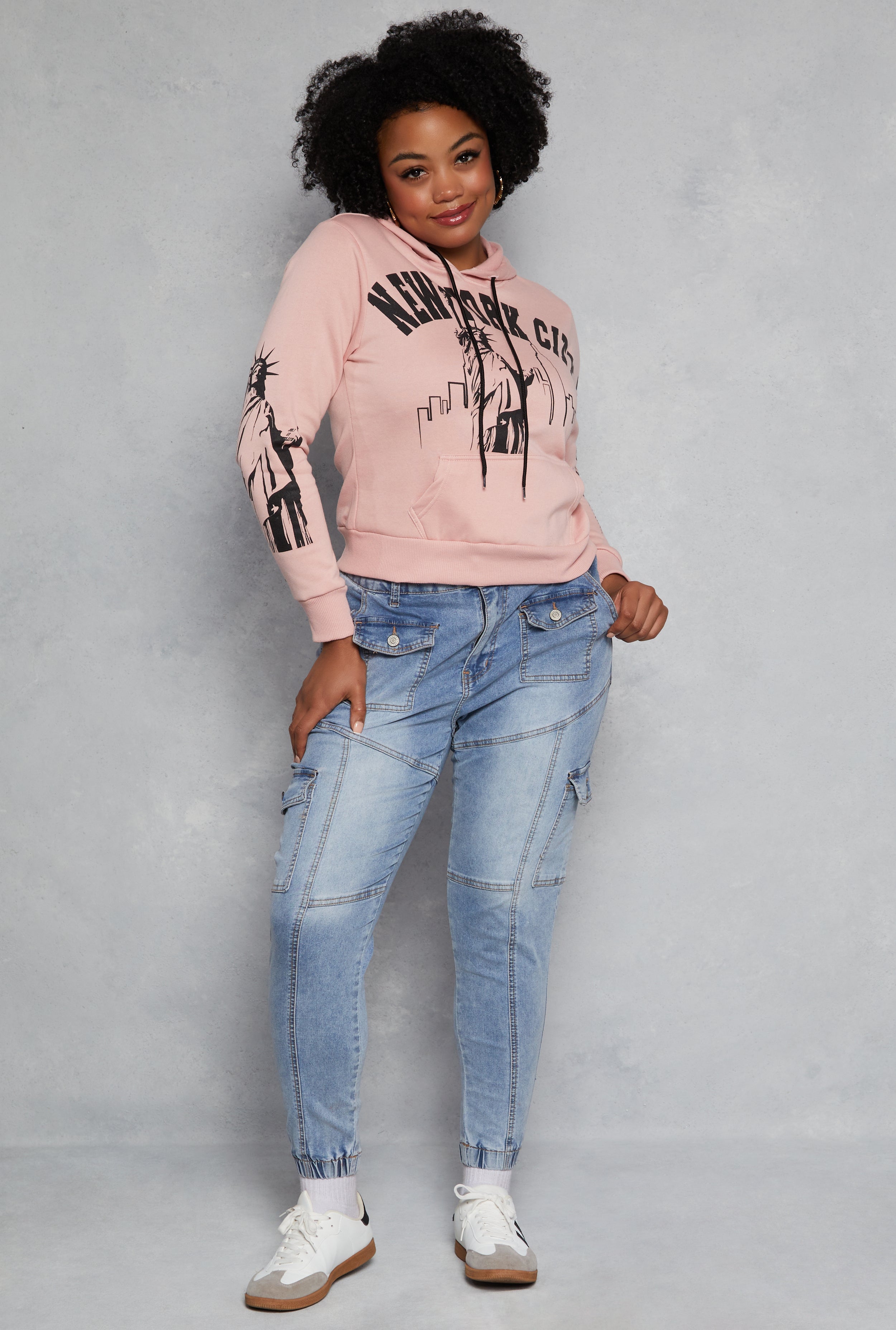 Plus Size New York City Graphic Hoodie、mySite、camillekostekn