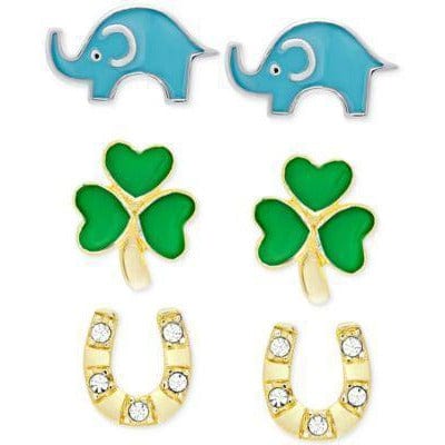 Girls' Sterling Silver Earring Sets、mySite、g9winljtr