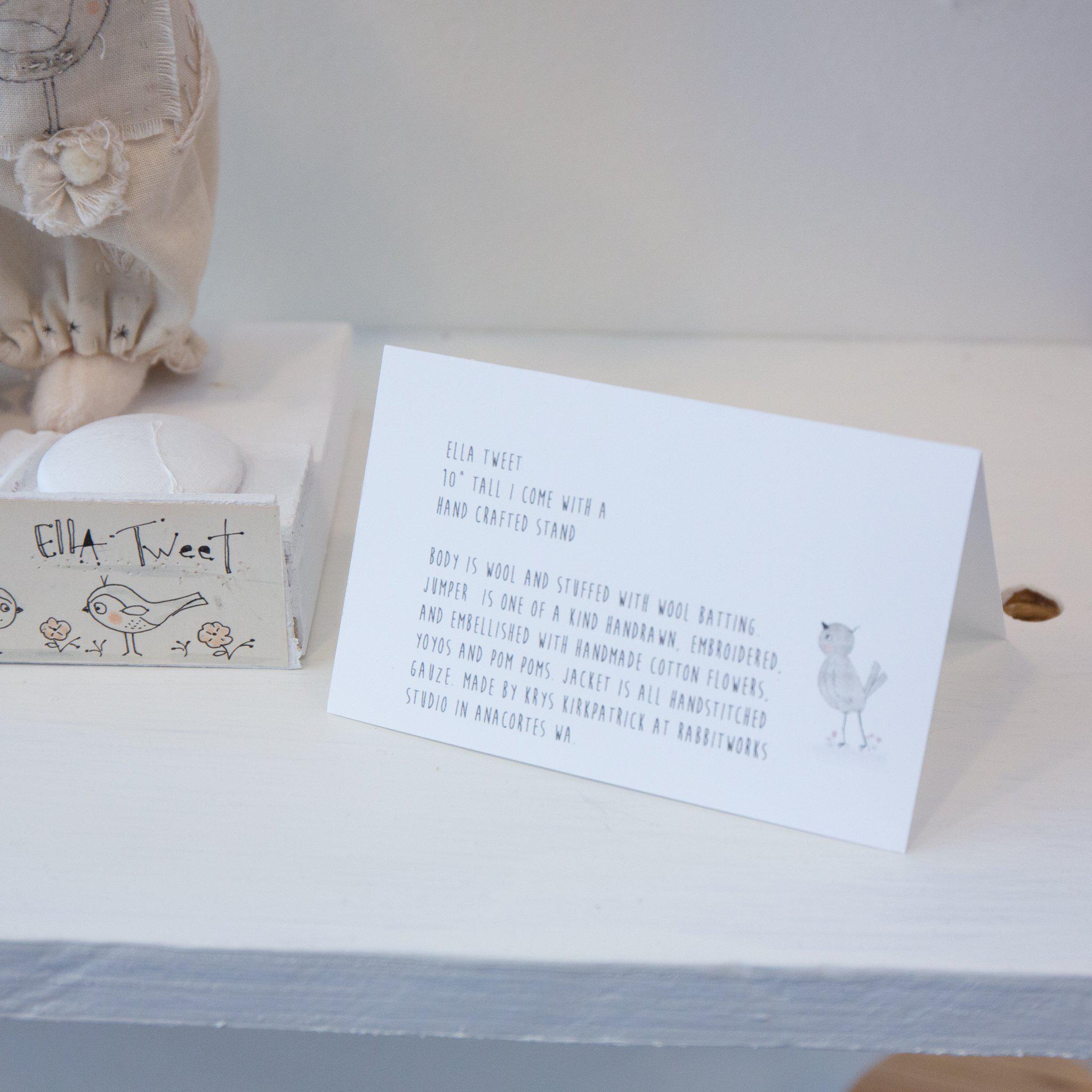 RETIRED - Hutch Studio Original - Ella Tweet - One of A Kind Bunny、mySite、g9winljtr