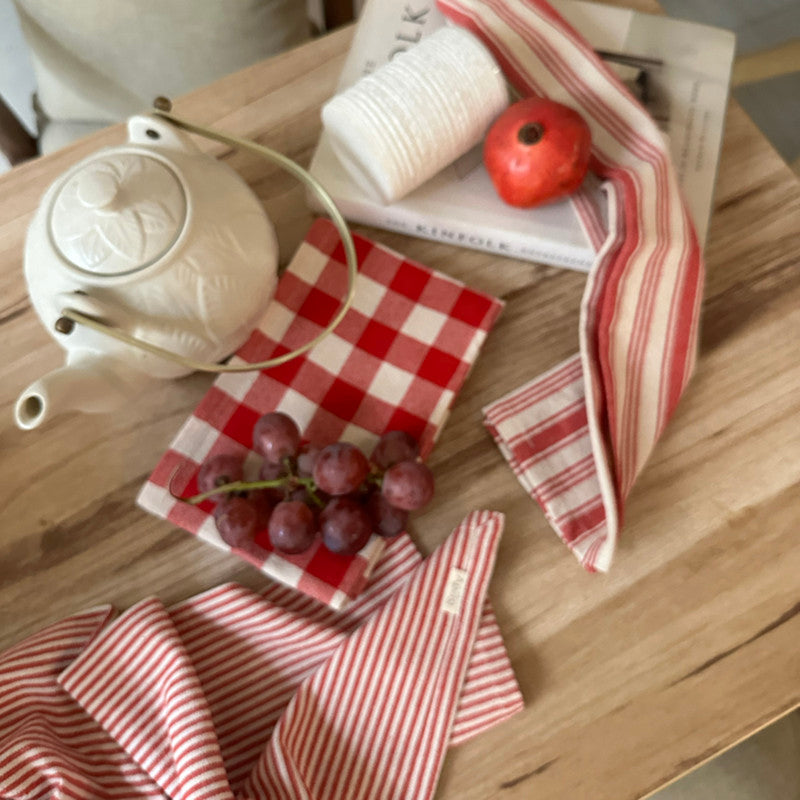 Cotton Kitchen Towel | Red | Set of 3、mySite、camillekostekn