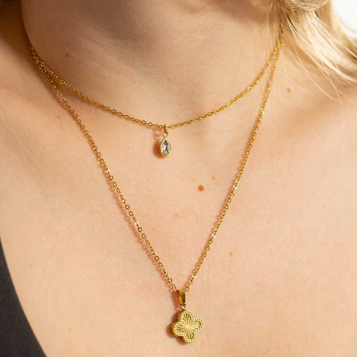 18K Gold PVD Teardrop Birthstone Charm / PDL0263、mySite、dreamappss