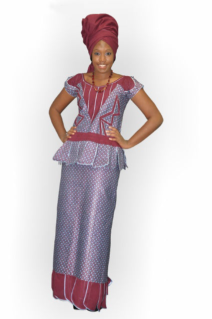 Burgundy and Blue Senegalese Wrapper Set、mySite、solidvoid