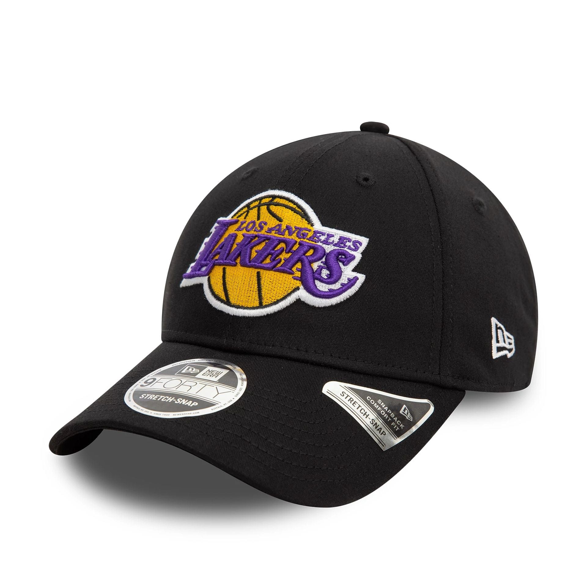 LA Lakers NBA Black 9FORTY Stretch Snap Adjustable Cap、mySite、vikingsvslions