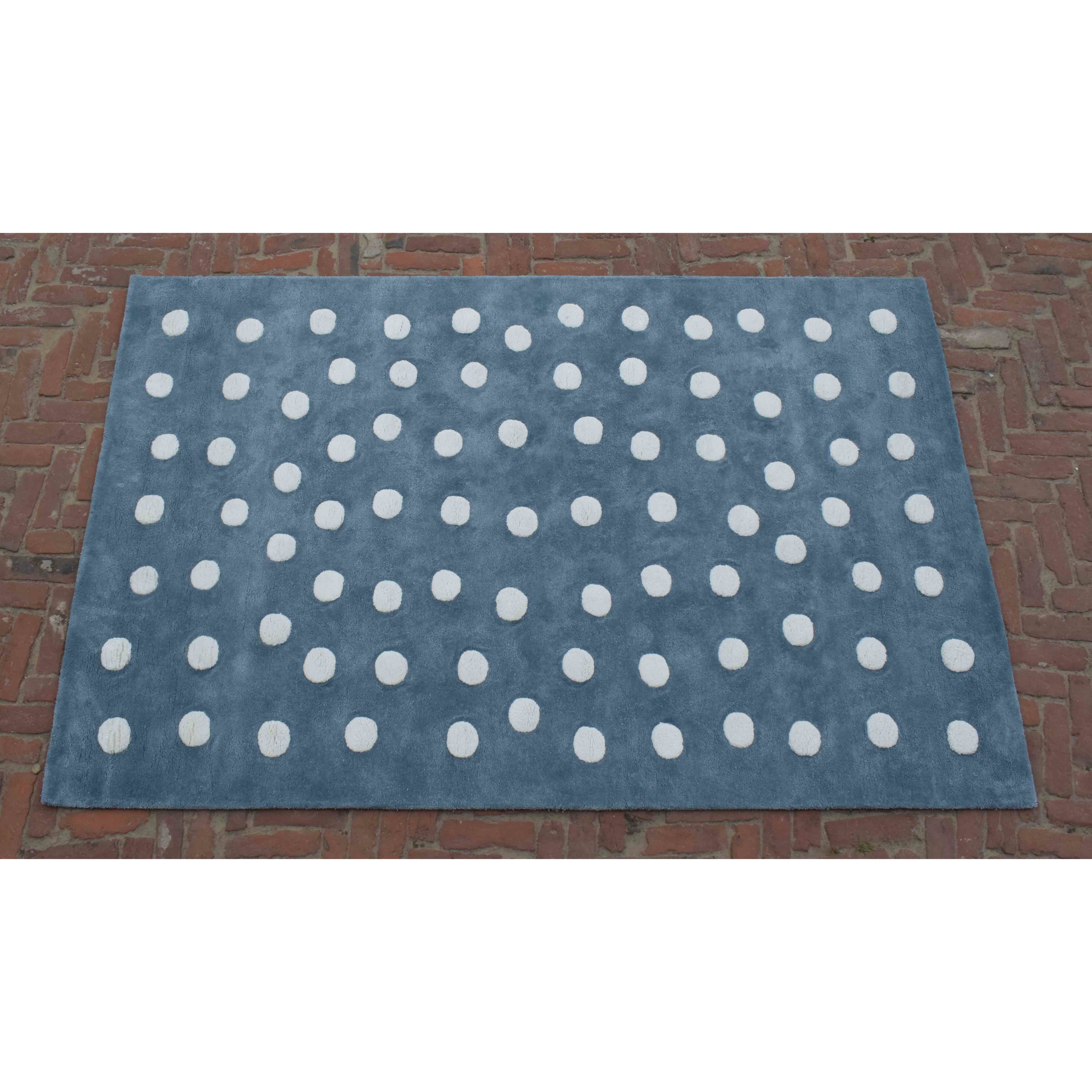 Cotton Blue White Polka Dot Rug、mySite、gigharbornorthrealestate