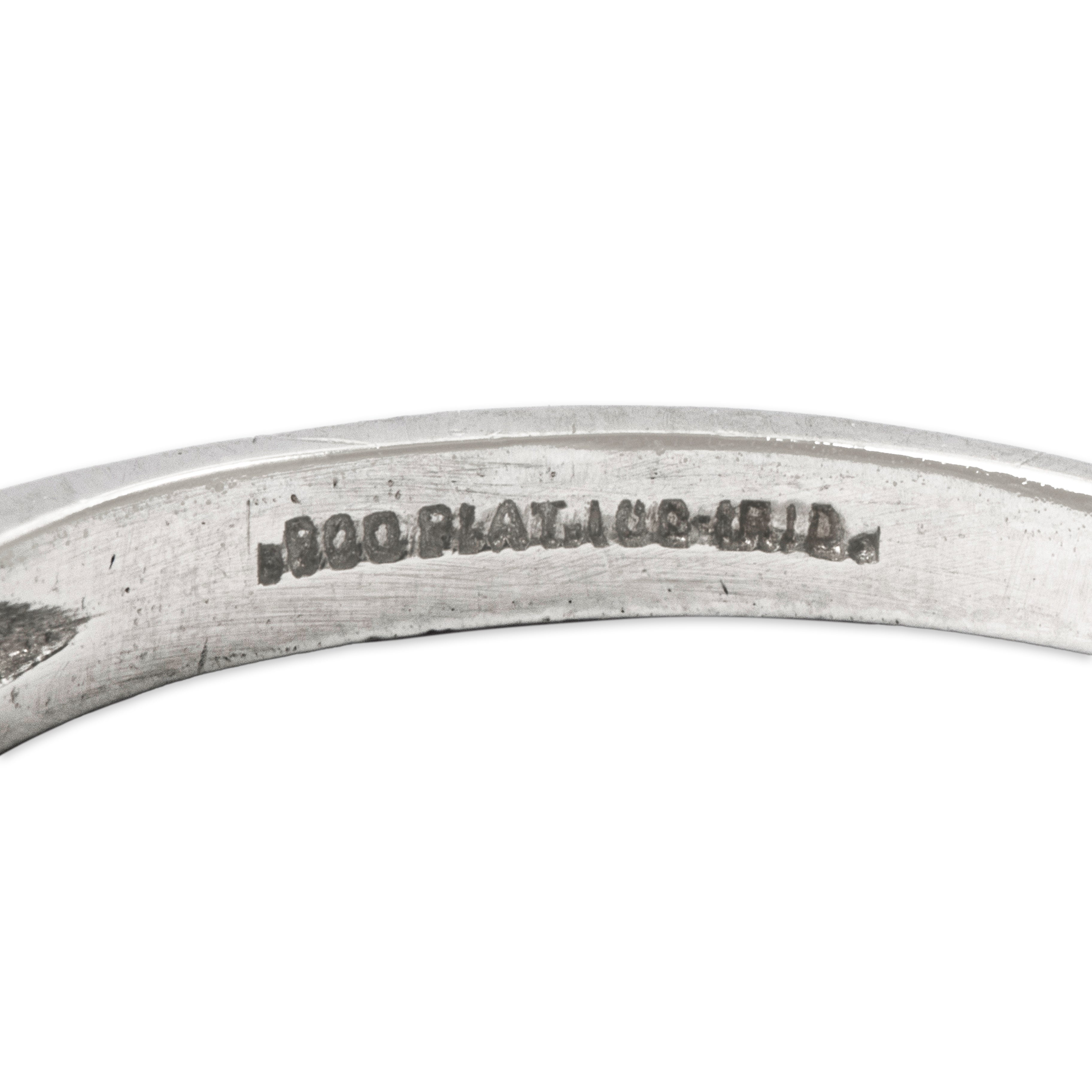 Antique Art Deco Platinum Diamond Blossom Knife-Edge Band Ring 5.50、mySite、hinf8tx79