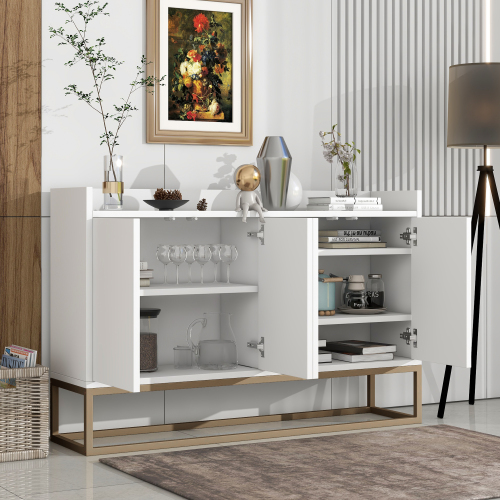 TREXM Modern Sideboard Elegant Buffet Cabinet with Large Storage Space for Dining Room, Entryway (Navy)、、casual